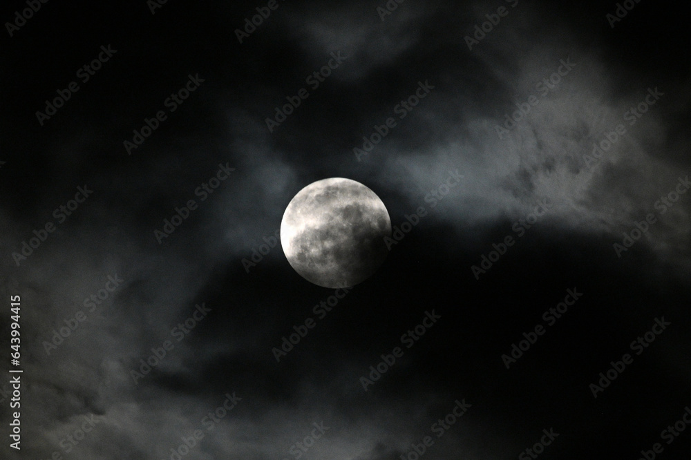 moon in the black sky. moon with a black sky background