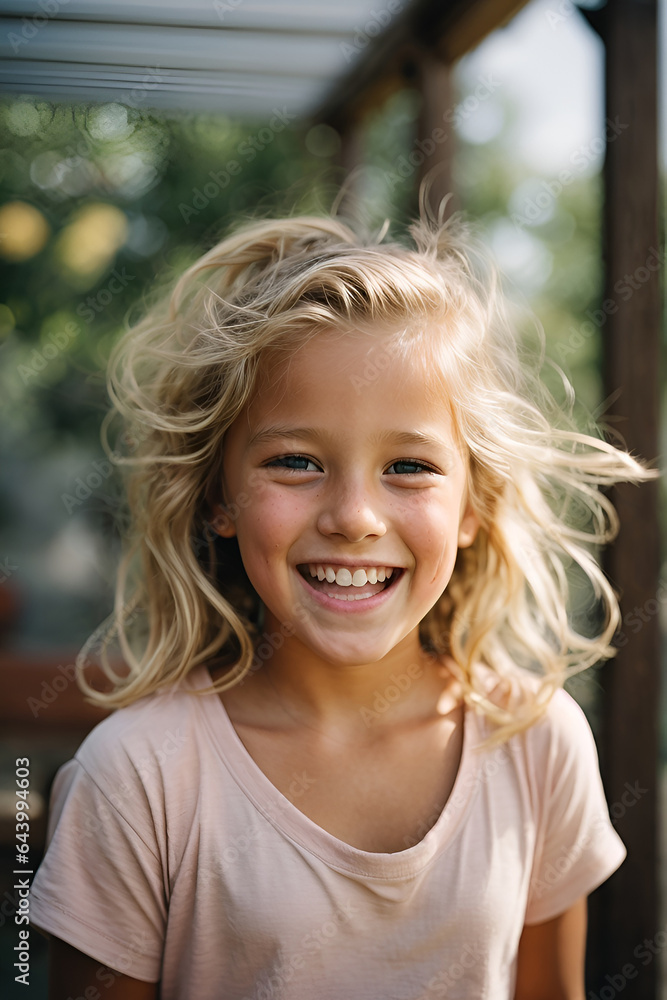portrait of a little girl smiling in the sun portrait of a little girl smiling in the sun