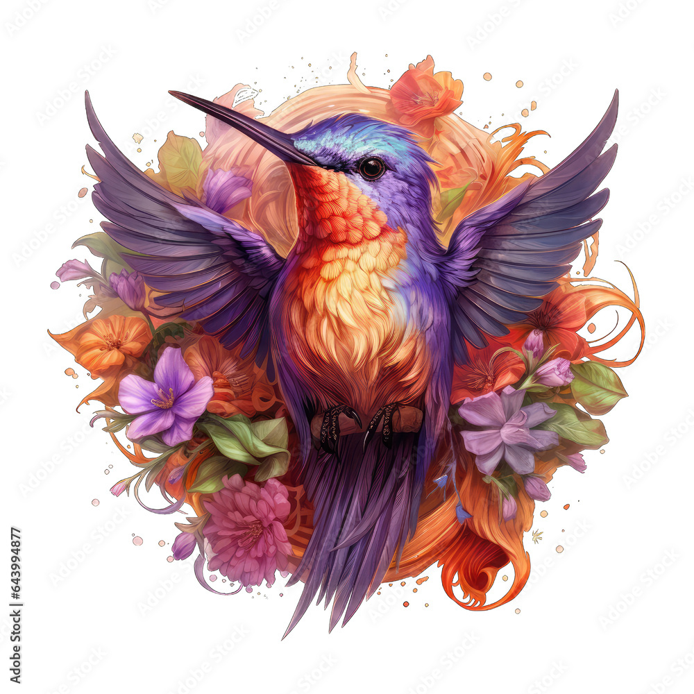 Obraz premium Hummingbird Close-up, Detailed Avian Portrait