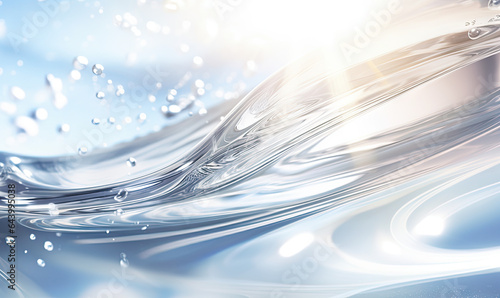 Translucent gel-like flowing liquid abstract background, natural organic renewal cosmetics, alternative medicine. Refreshing, cool organic skincare concept.