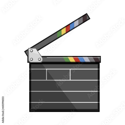 cinema clapperboard cartoon. board production, clapboard clap, clapperboard action cinema clapperboard sign. isolated symbol vector illustration