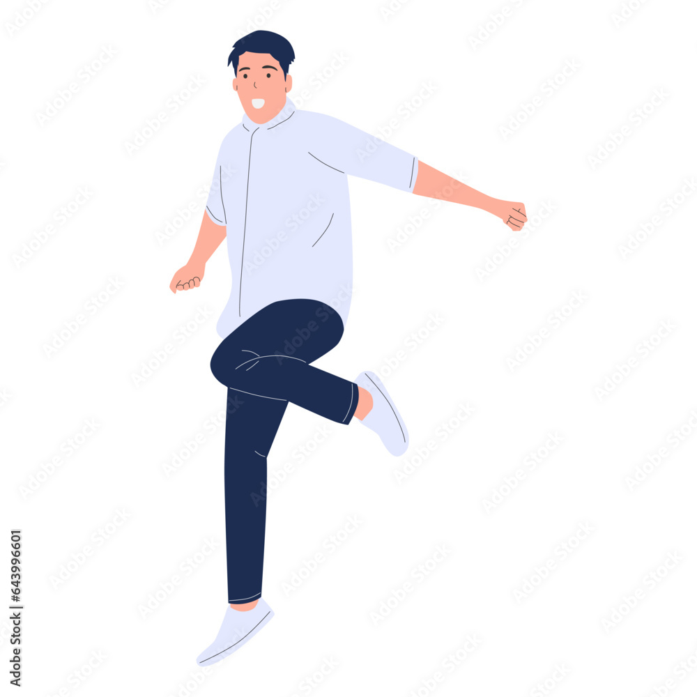 vector illustration of people jumping happily vector illustration of people jumping happily