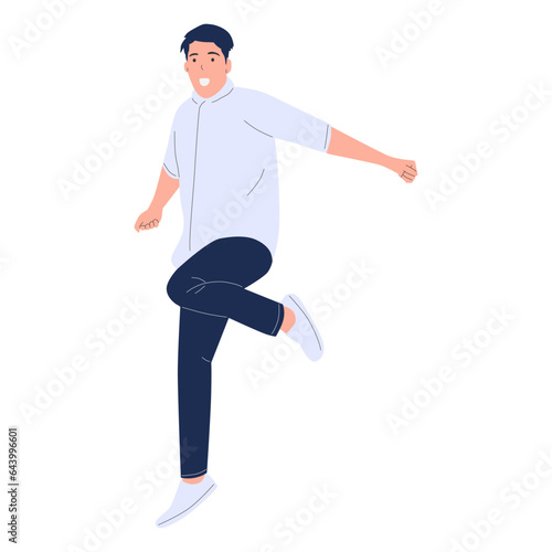 vector illustration of people jumping happily