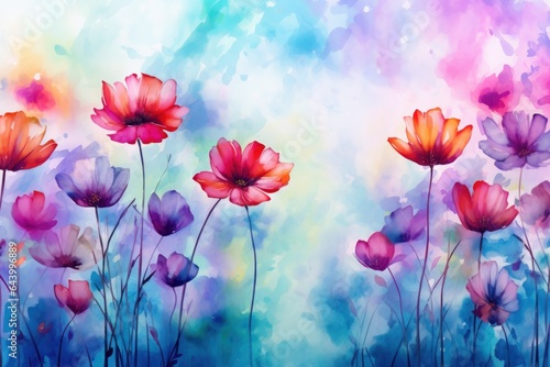 colorful watercolor banner background with space for text