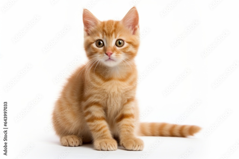 a cat standing isolated in a white background a cat standing isolated in a white background