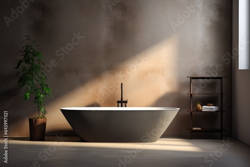 Luxury bathroom interior decorate with minimal design. Generative AI