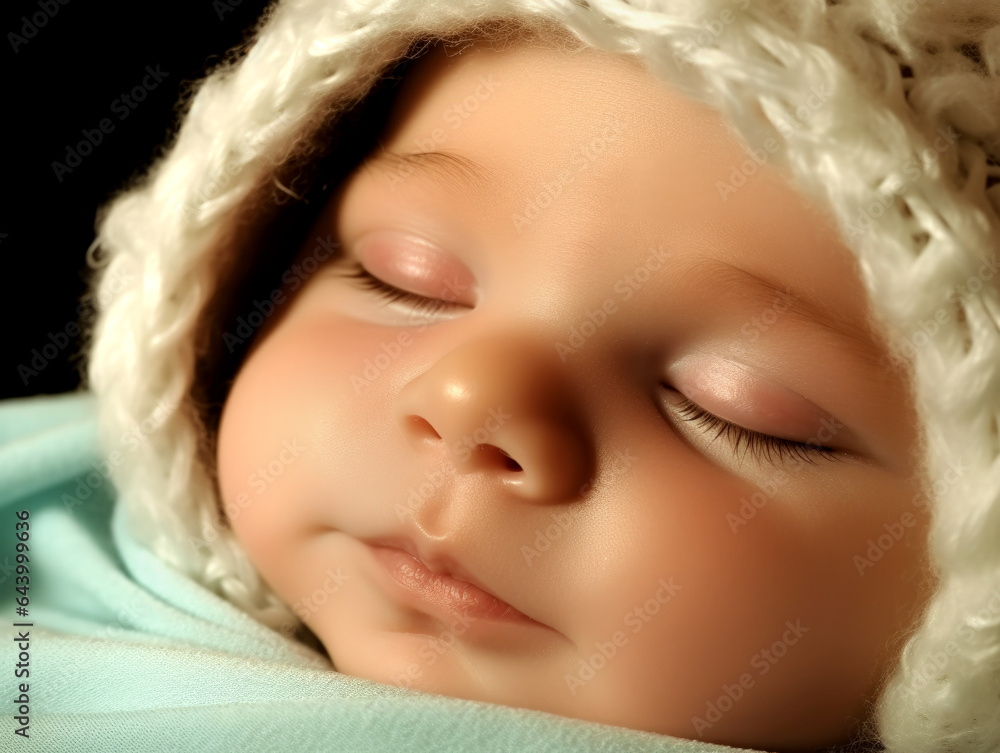 Newborn - baby, face close-up. Made with AI gereration