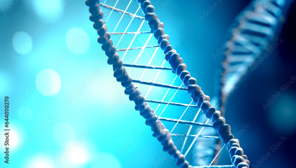 Human cell biology DNA strands molecular structure illustration. AI generated Human cell biology DNA strands molecular structure illustration. AI generated