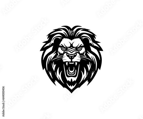  lion head illustration in white background