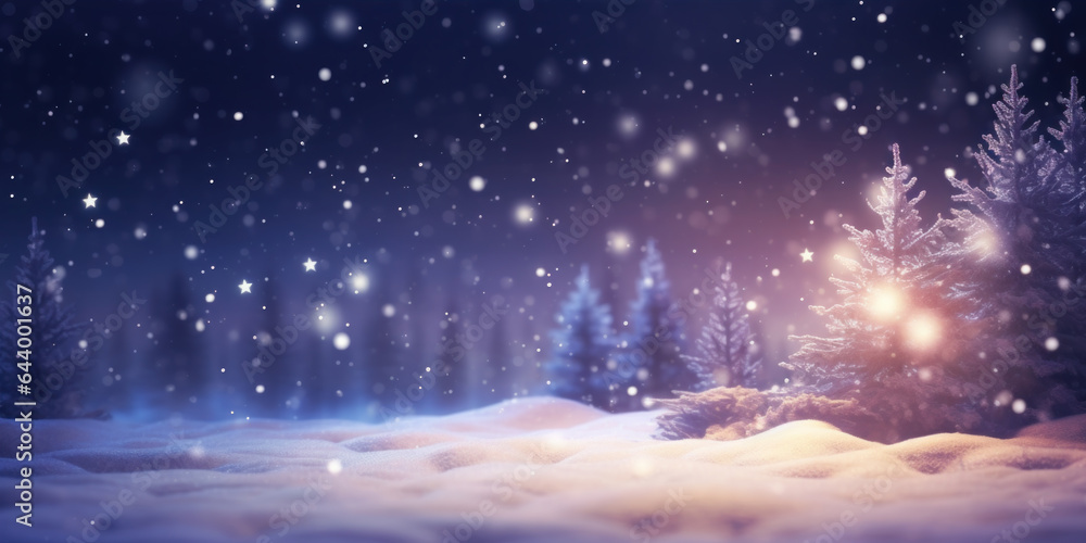 Winter background with snow, bokeh and falling snowflakes Winter background with snow, bokeh and falling snowflakes
