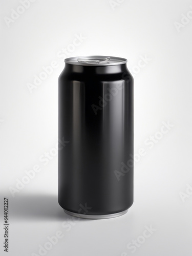 A black juice can isolated on a white background for mockup.