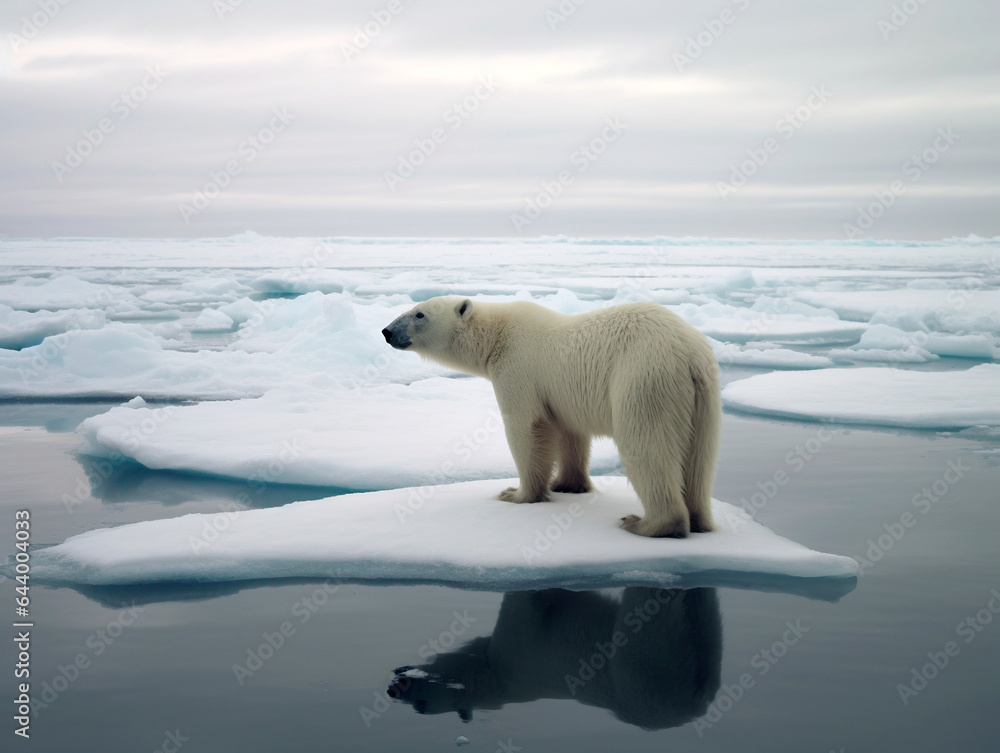 White polar bear on an ice floe White polar bear on an ice floe