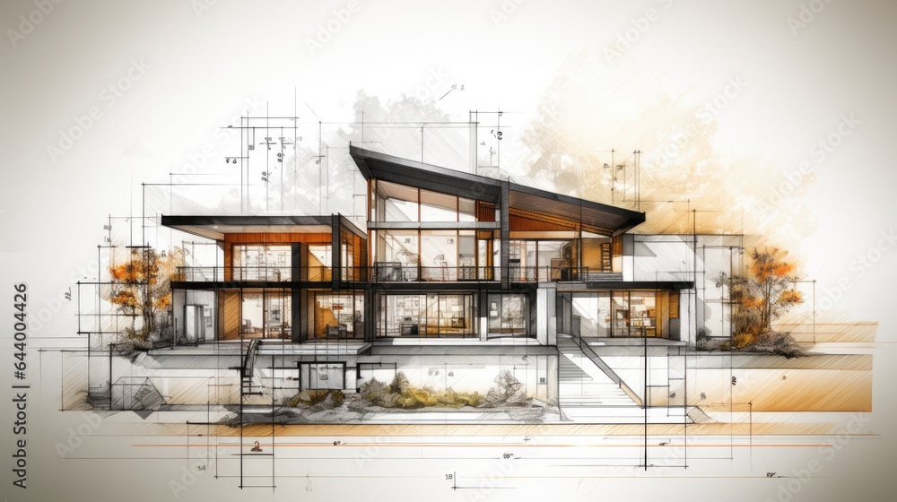 Architectural plans and draft sketches. Draft visualization of architectural plans. Architectural plans and draft sketches. Draft visualization of architectural plans.
