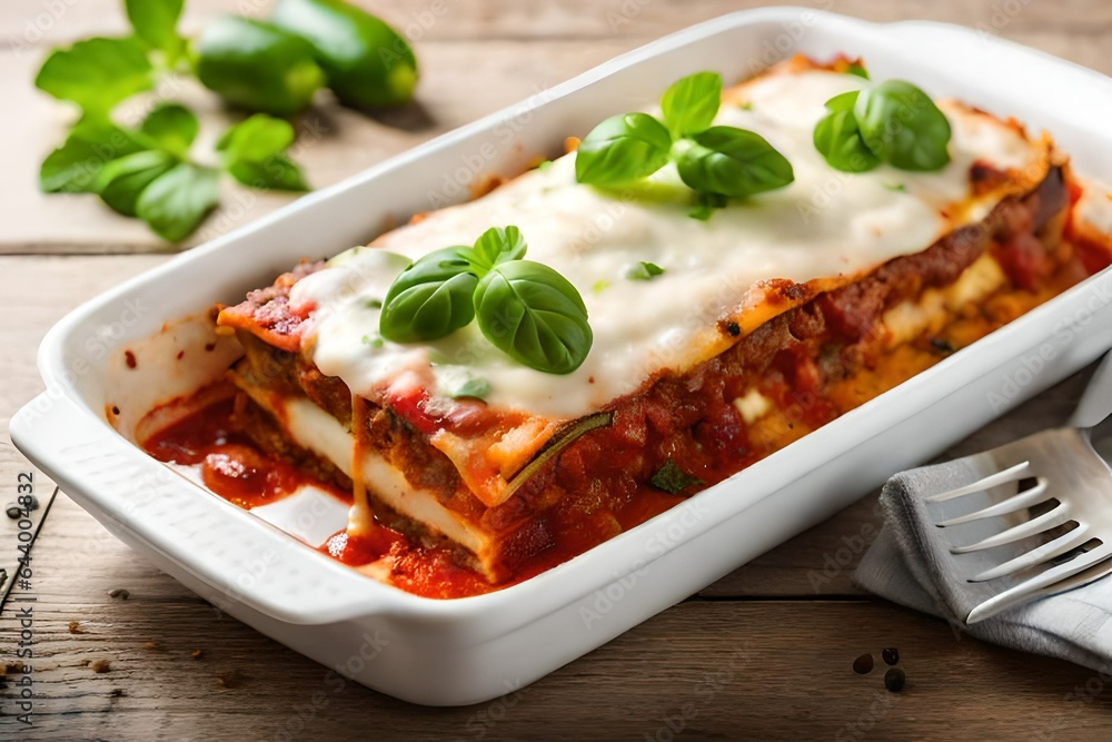 lasagna with tomato sauce generated by AI lasagna with tomato sauce generated by AI