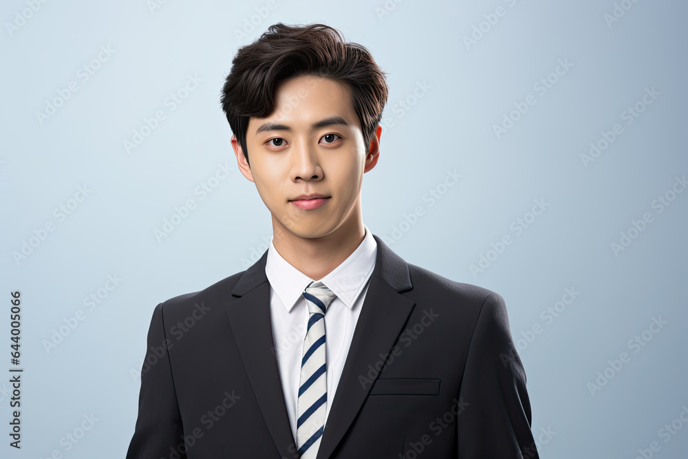 portrait of a confident businessman on a blue background portrait of a confident businessman on a blue background
