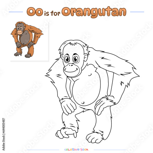 Coloring Page Orangutan Cartoon