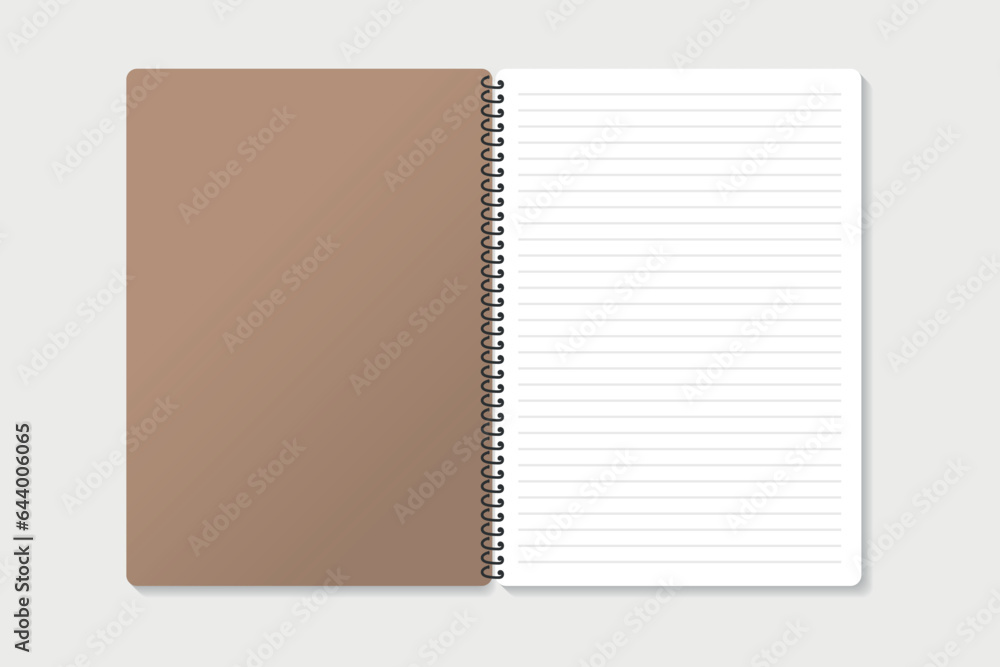 School vector notepad on light gray background, paper and white notepad with cardboard, stylish business notepad for writing text, vector eps 10 School vector notepad on light gray background, paper and white notepad with cardboard, stylish business notepad for writing text, vector eps 10