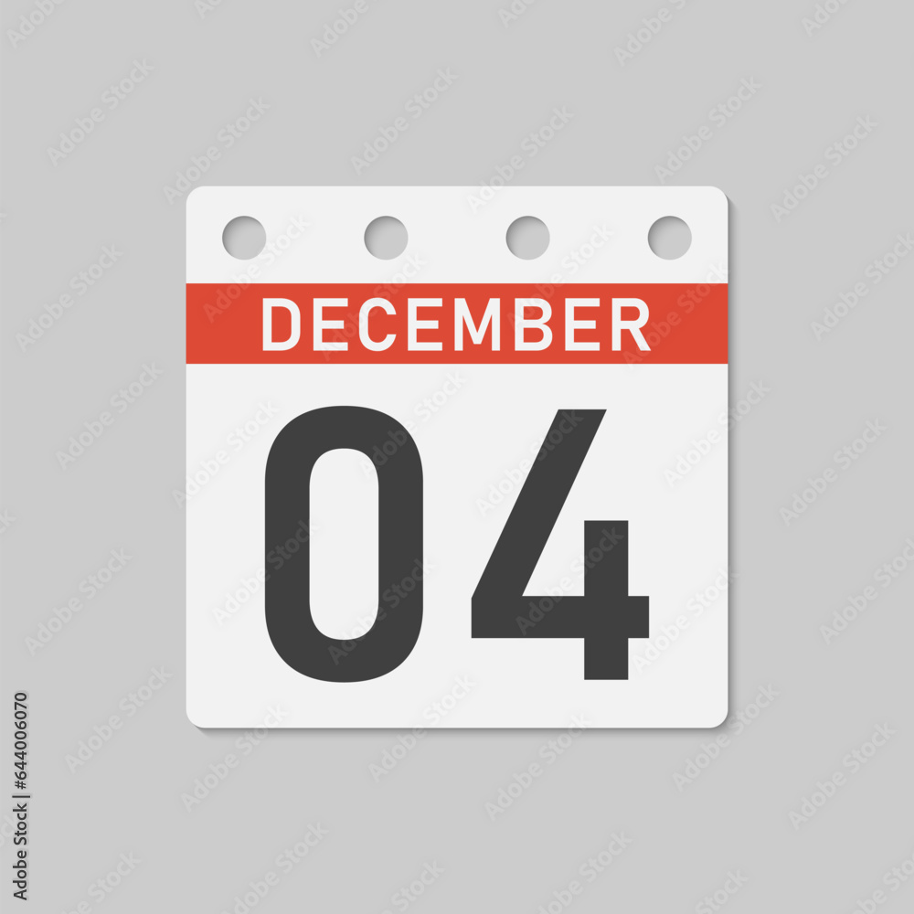 Icon page calendar day - 4 December Icon page calendar day - 4 December