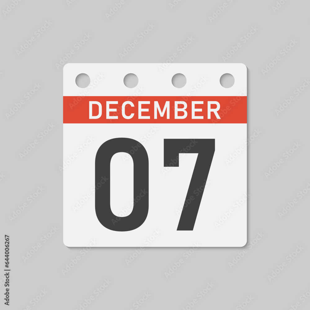 Icon page calendar day - 7 December Icon page calendar day - 7 December