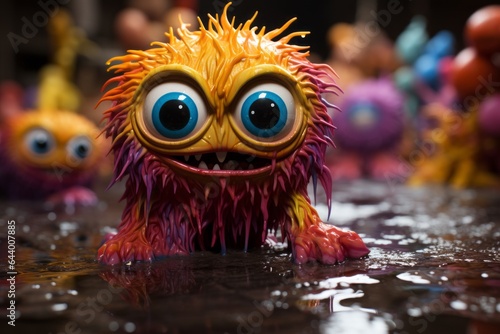 Little Monster Splashing In A Puddle, Generative AI