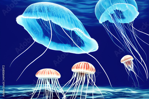Jellyfish in the Blue Sea Generative AI