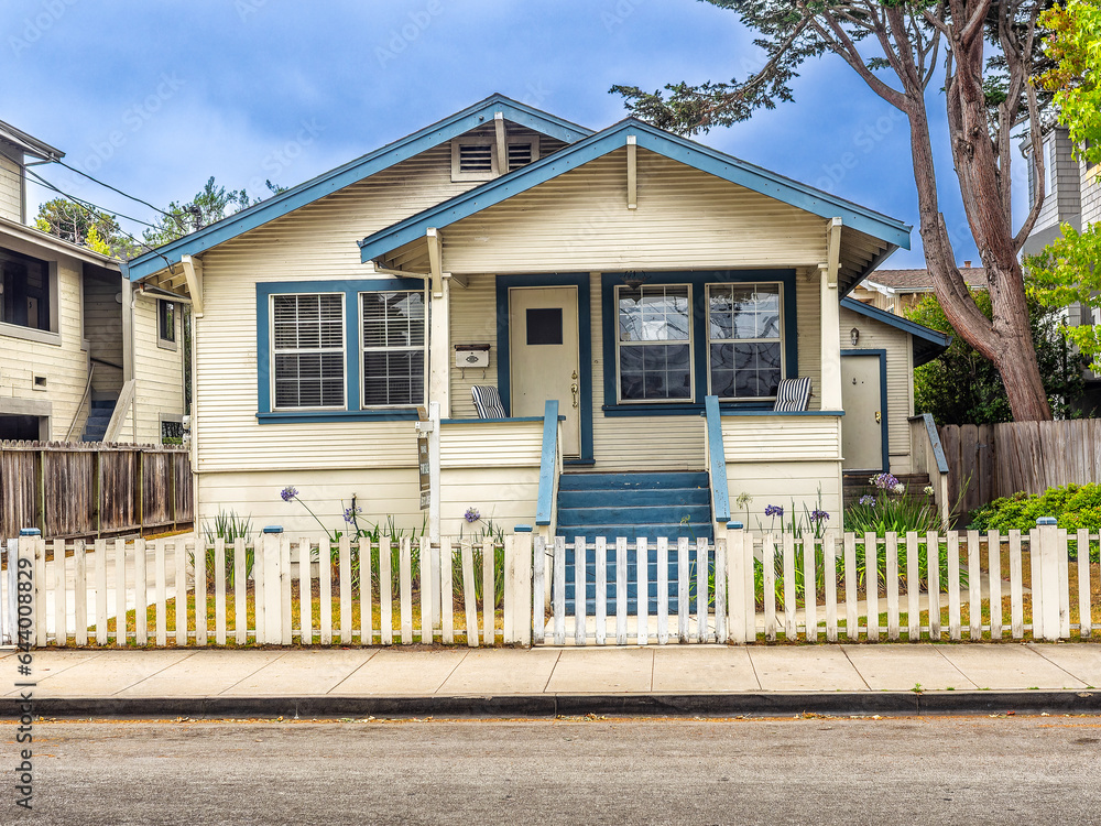 Homes on Ocean boulevard in Monterey, California, USA