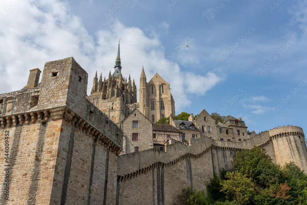 The Mont-Saint-Michel in France, a monastery on an island