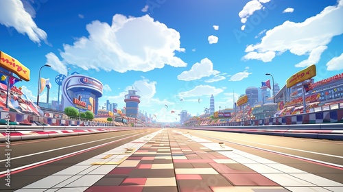 racing track street scene for racing game asset photo