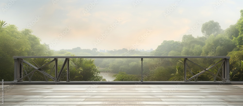 Isolated wooden floor for garden design on a isolated pastel background Copy space
