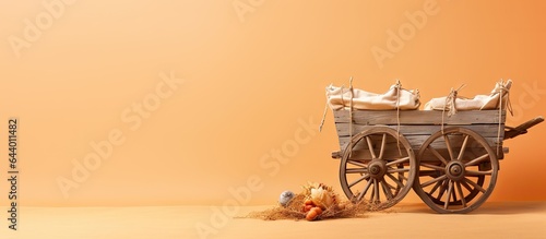 Antique carriage on a isolated pastel background Copy space photo