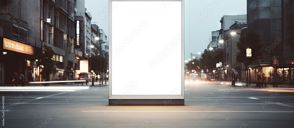Authentic vertical billboard in the street including a frame for outdoor commercials Screen template for various purposes like presentation promotion advertising and design isolated pastel back Authentic vertical billboard in the street including a frame for outdoor commercials Screen template for various purposes like presentation promotion advertising and design isolated pastel back