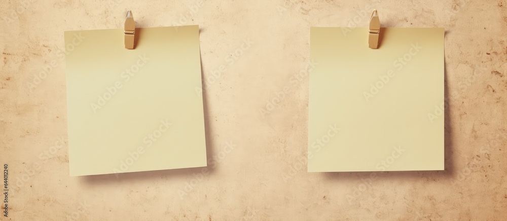 Black isolated antique paper cards with clips isolated pastel background Copy space Black isolated antique paper cards with clips isolated pastel background Copy space