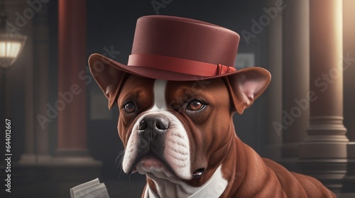 bulldog wearing a cowboy hat