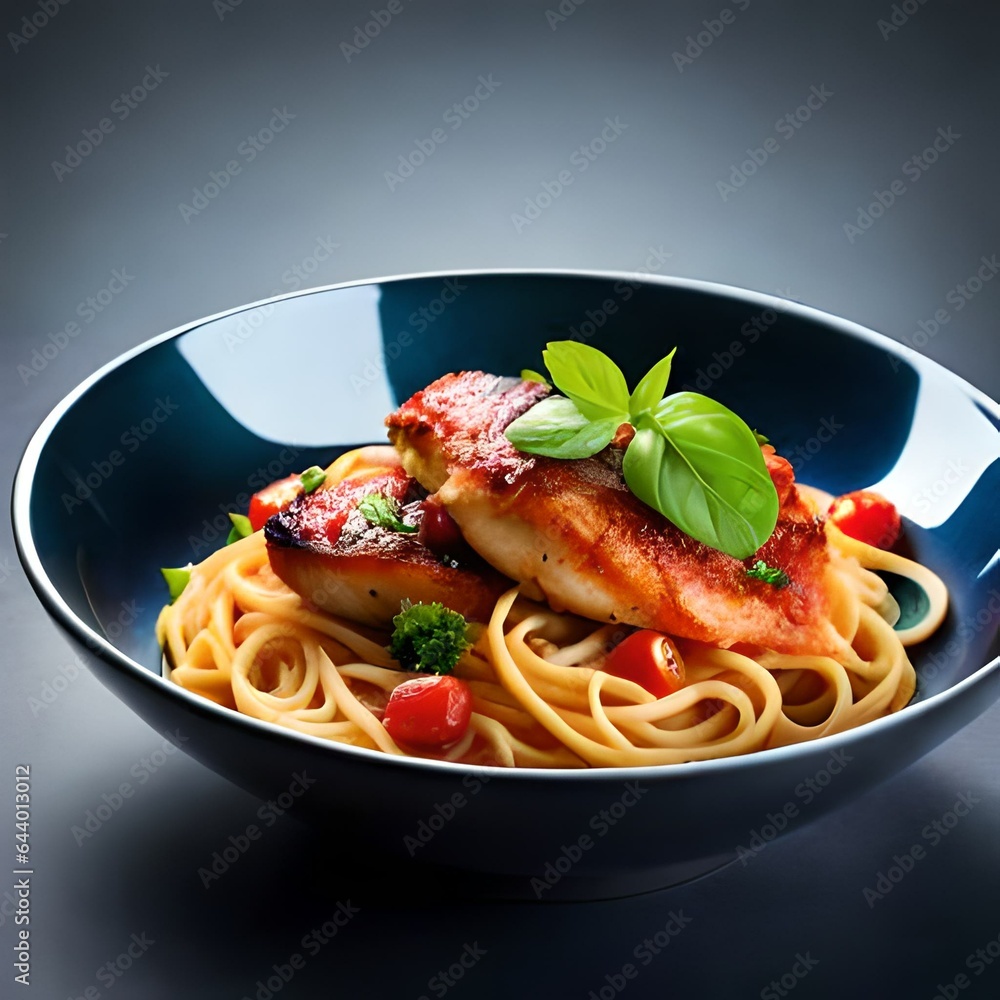 Fototapeta premium spaghetti with tomato sauce generated by AI