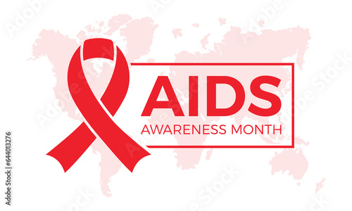 Aids awareness month good for aids awareness month celebration. Vector template for banner, greeting card, poster with background. Vector illustration.