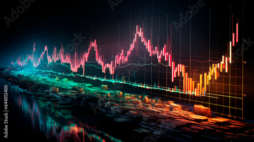 Understanding Data Changes: Graph Depicting Chart Fluctuations. Generative AI.