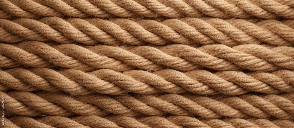 Brown rope isolated pastel background Copy space Brown rope isolated pastel background Copy space