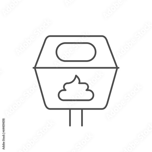 Dog bag dispenser line icon