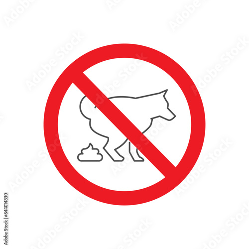 Dog defecation prohibited sign or icon