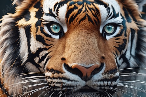 Portrait of a bengal tiger, AI generative.