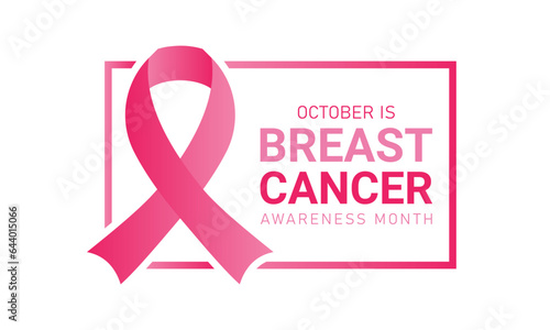 Breast cancer awareness month is observed every year in october. Breast cancer awareness month calligraphy banner design on pink background. Vector illustration.