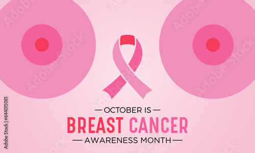 Breast cancer awareness month is observed every year in october. Breast cancer awareness month calligraphy banner design on pink background. Vector illustration.