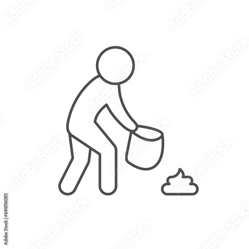 Clean up after dog line icon