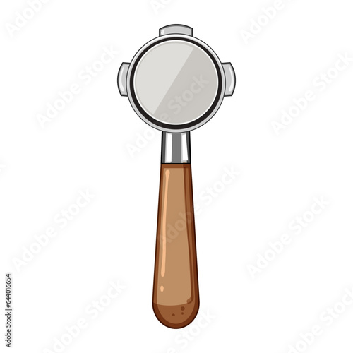 hot portafilter coffee cartoon. fresh black, closeup cappuccino, machine breakfast hot portafilter coffee sign. isolated symbol vector illustration