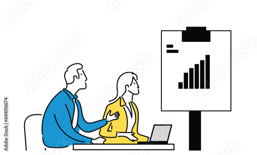 ミーティングをするビジネスパーソンのイラスト素材