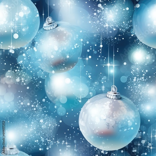 blue christmas background with balls