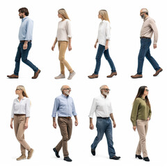 A confident and stylish group people, both men and women, standing together.