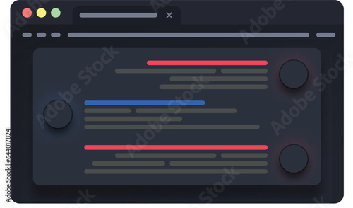 Browser chat window , web interface, illustration isolated