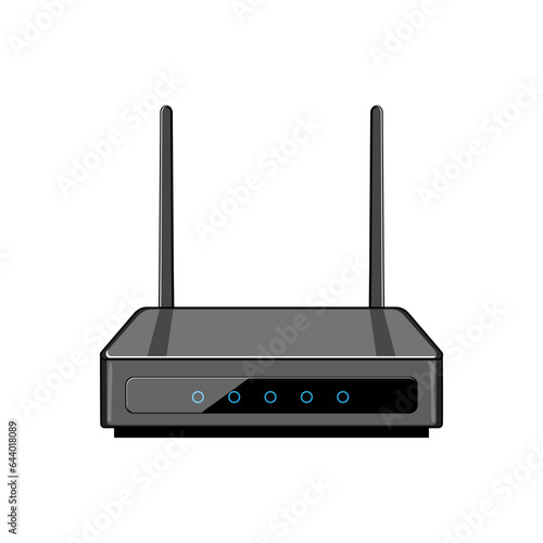 wireless router cartoon. network modem, wifi technology, antenna connection wireless router sign. isolated symbol vector illustration