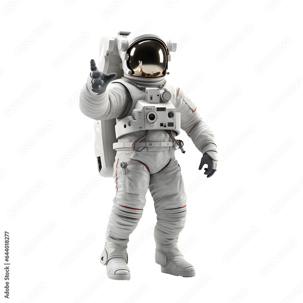 astronaute qui attrape quelque chose avec sa main - fond transparent